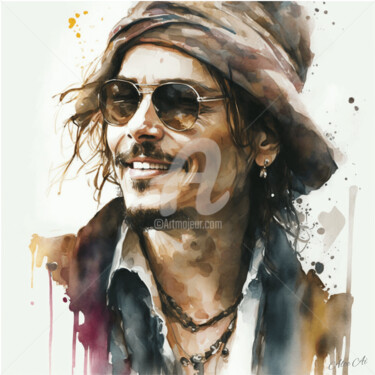 数字艺术 标题为“Johnny Depp / Johnn…” 由Aloe Ai, 原创艺术品, AI生成的图像