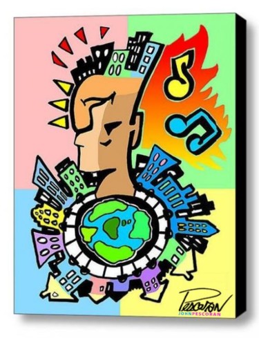POP Surreal ART Painting titled "POP Surreal ART" by John Pescoran, Original Art, Acrylic