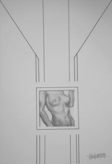 Dibujo titulada "FRAGMENT 009" por John Rothschild, Obra de arte original, Lápiz