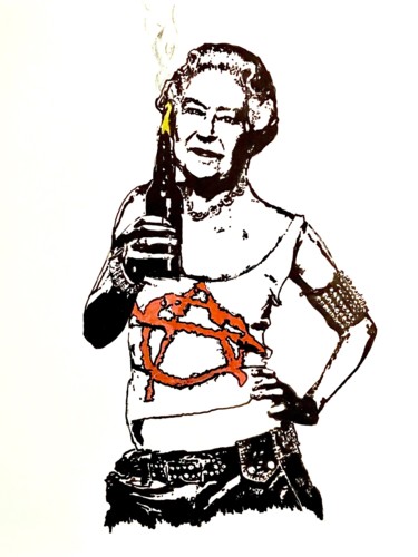 Peinture intitulée "Anarchist Queen Eli…" par John Von Brown, Œuvre d'art originale, Encre