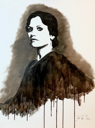 Painting titled "Dolores O’Riordan" by John Von Brown, Original Artwork, Ink
