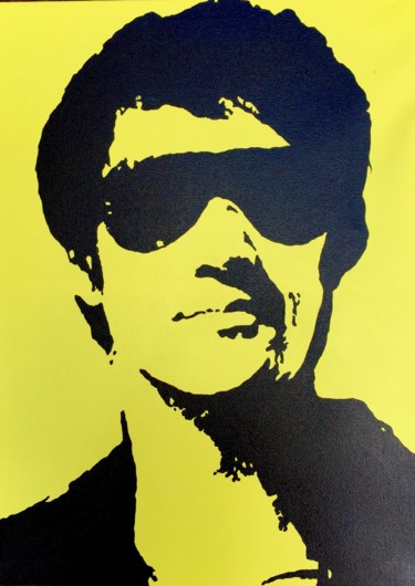 Pintura intitulada "Bruce Lee" por John Von Brown, Obras de arte originais, Tinta