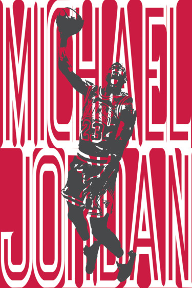 Peinture intitulée "Michael Jordan" par John Von Brown, Œuvre d'art originale