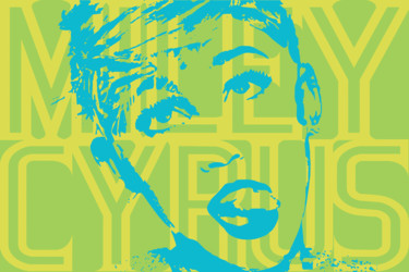 Peinture intitulée "Miley Cyrus" par John Von Brown, Œuvre d'art originale