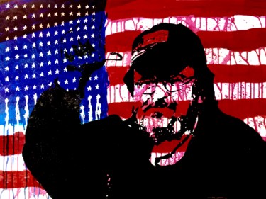 Peinture intitulée "Michael Moore" par John Von Brown, Œuvre d'art originale, Acrylique