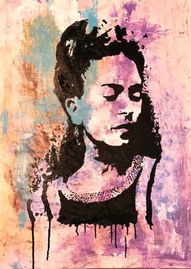 Pintura intitulada "Frida" por John Von Brown, Obras de arte originais, Acrílico