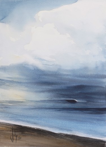 Painting titled "Before the storm" by Johny Vieira, Original Artwork, Watercolor