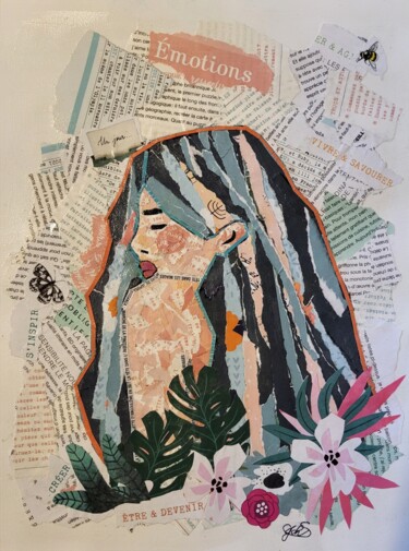 Collages titulada "Tahitienne" por Johs, Obra de arte original, Collages