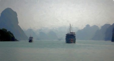 Arte digitale intitolato "Halong Bay" da Jokannan, Opera d'arte originale, Pittura digitale