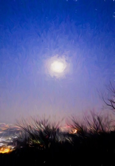 Digital Arts titled "La Lune" by Jokannan, Original Artwork, Digital Painting