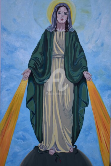 Malerei mit dem Titel "saint marie painting" von Joky, Original-Kunstwerk, Öl
