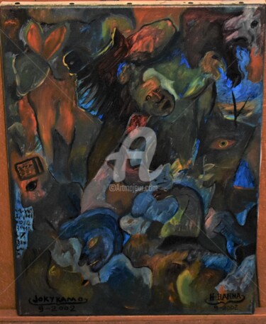 Malerei mit dem Titel "Tableau abstrait L'…" von Joky, Original-Kunstwerk, Öl