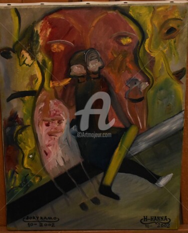 Painting titled "Peinture abstraite…" by Joky, Original Artwork, Oil