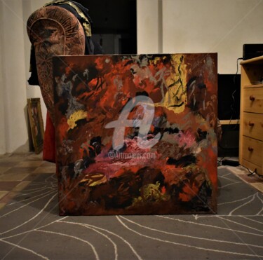 Schilderij getiteld "tableau abstraite,…" door Joky, Origineel Kunstwerk, Olie