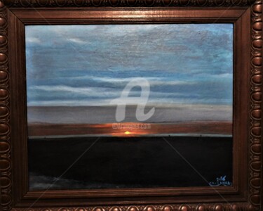 Peinture intitulée "paysage plage de be…" par Joky, Œuvre d'art originale, Huile