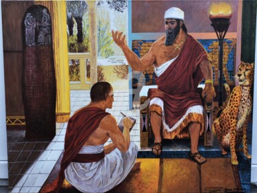 Pittura intitolato "king painting king…" da Joky, Opera d'arte originale, Olio