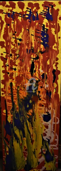 Painting titled "Flames Of Fire Pain…" by Joky, Original Artwork, Oil