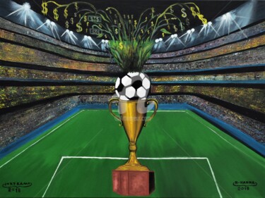 Painting titled "Painting world cup…" by Joky, Original Artwork, Oil