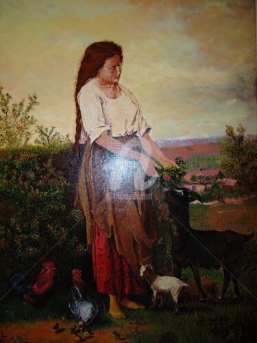 Painting titled "peinture paysage vi…" by Joky, Original Artwork, Oil