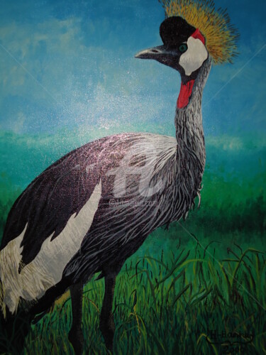 Painting titled "peinture animaux gr…" by Joky, Original Artwork, Oil