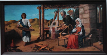 Peinture intitulée "jesus painting" par Joky, Œuvre d'art originale, Huile