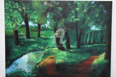 Painting titled "peinture paysage pr…" by Joky, Original Artwork, Oil