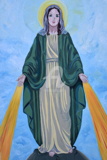 Peinture intitulée "saint vierge marie" par Joky, Œuvre d'art originale, Huile
