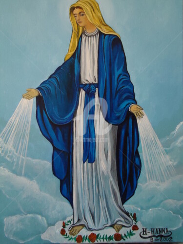 Картина под названием "saint vierge Marie" - Joky, Подлинное произведение искусства, Масло
