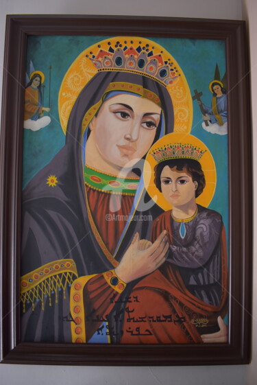 Peinture intitulée "sainte vierge marie" par Joky, Œuvre d'art originale, Huile