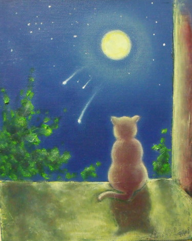 Peinture intitulée "6 - Pleine lune - F…" par Jola, Œuvre d'art originale, Huile