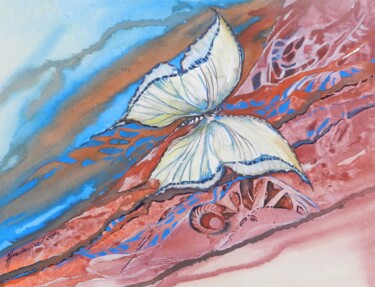 Peinture intitulée "Motyl I" par Jolanta Frankiewicz, Œuvre d'art originale, Aquarelle