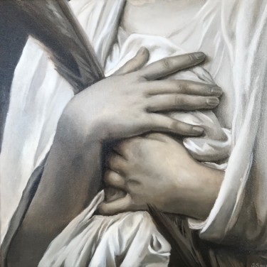 Painting titled "Hand study" by Jolanta Limonada, Original Artwork, Oil