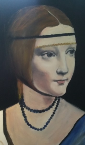 Painting titled "Lady" by Jolanta Storczyk, Original Artwork, Oil