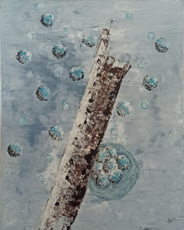Malarstwo zatytułowany „H²O” autorstwa Jolawa, Oryginalna praca, Akryl Zamontowany na Drewniana rama noszy