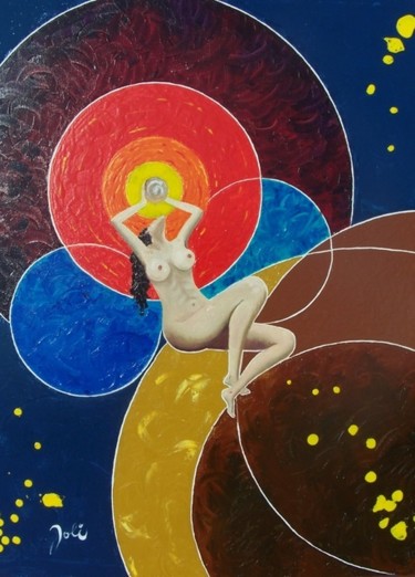 Malerei mit dem Titel "CHISPAS  DE  SOL" von Joli, Original-Kunstwerk, Öl