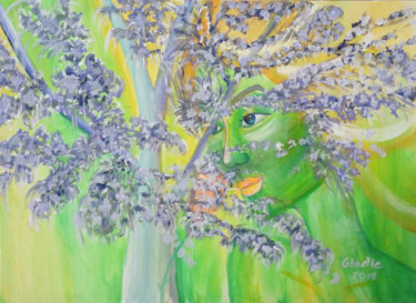 Painting titled "Spirit of the forest" by Olga Gladie, Original Artwork, Acrylic