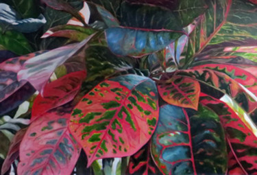 Malerei mit dem Titel "Codiaeum Variegatum…" von Jolie Art, Original-Kunstwerk, Acryl