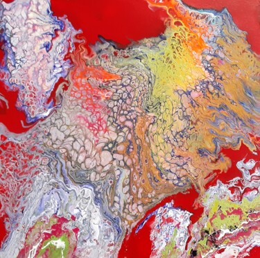 Peinture intitulée "Mer Rouge" par Jom, Œuvre d'art originale, Acrylique