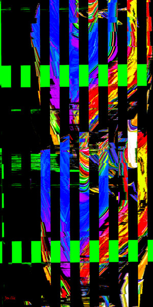 Digitale Kunst mit dem Titel "BUG 6" von Jom, Original-Kunstwerk, 2D digitale Arbeit Auf Keilrahmen aus Holz montiert