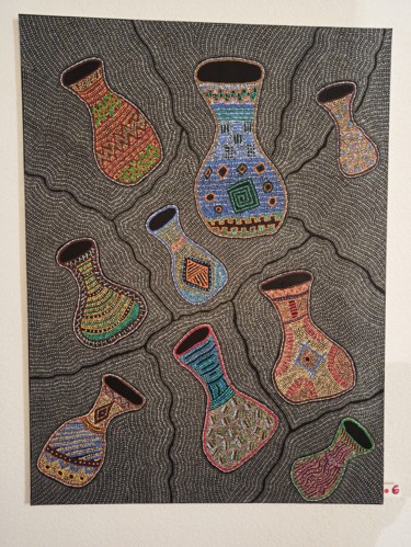 Painting titled "Pots Magique" by Jomara Hamzo, Original Artwork, Acrylic