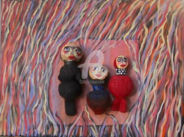 Peinture intitulée "Les trois pépètes" par Jomaray, Œuvre d'art originale, Autre