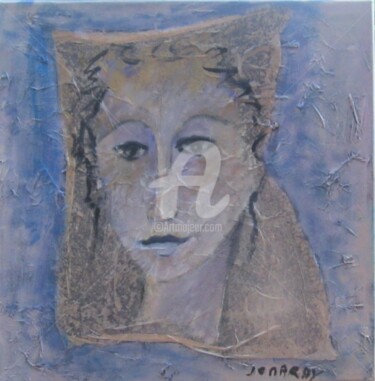 Peinture intitulée "Visage bleu" par Jomaray, Œuvre d'art originale