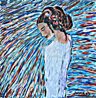 Peinture intitulée "La femme au chignon" par Jomaray, Œuvre d'art originale, Acrylique