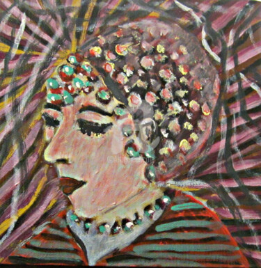 Peinture intitulée "La coiffe" par Jomaray, Œuvre d'art originale, Acrylique