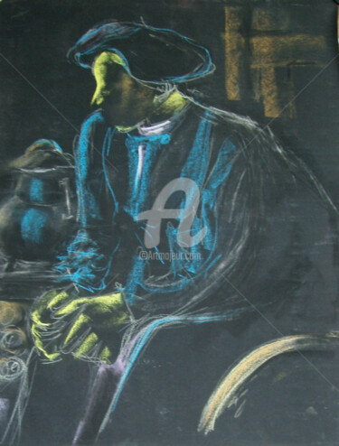 Peinture intitulée "lhomme-au-beret.jpg" par Jomaray, Œuvre d'art originale, Pastel