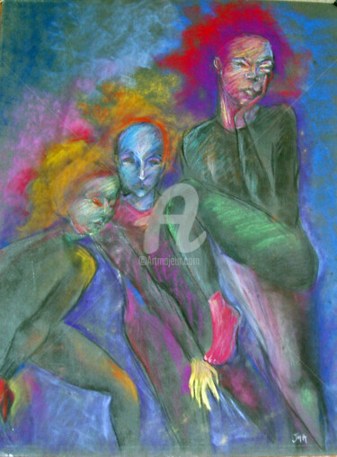 Peinture intitulée "carnavalesque.jpg" par Jomaray, Œuvre d'art originale, Pastel