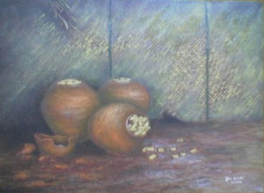Painting titled "Banga ng Gusi (Pot…" by Jo Mari, Original Artwork, Oil