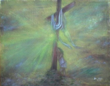 Painting titled "Banahaw- Sa Tuktok…" by Jo Mari, Original Artwork, Oil