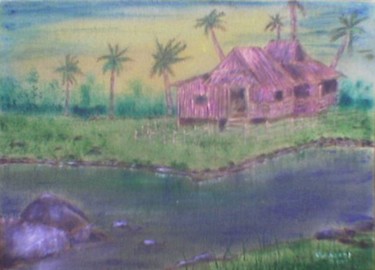 Painting titled "Laguna" by Jo Mari, Original Artwork, Oil