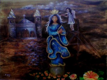 Painting titled "Salubong" by Jo Mari, Original Artwork, Oil